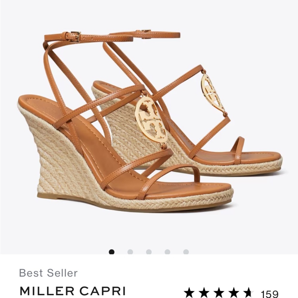 Tory Burch Caramel Corn Espadrille Wedges